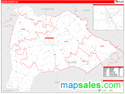 Burke County, GA Zip Code Wall Map