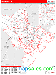 Chatham County, GA Wall Map