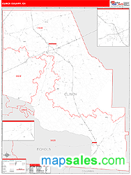 Clinch County, GA Zip Code Wall Map