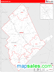 Dodge County, GA Zip Code Wall Map