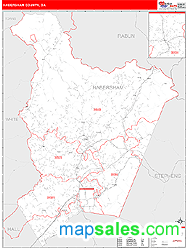 Habersham County, GA Zip Code Wall Map