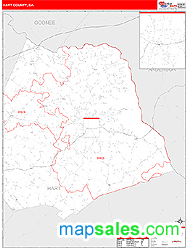 Hart County, GA Zip Code Wall Map