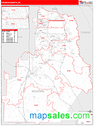 Houston County, GA Wall Map