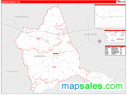 Warren County, GA Wall Map