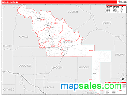 Blaine County, ID Zip Code Wall Map