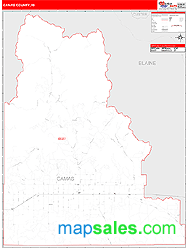 Camas County, ID Zip Code Wall Map