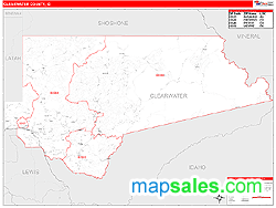 Clearwater County, ID Zip Code Wall Map