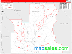 Franklin County, ID Zip Code Wall Map