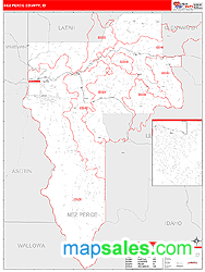 Nez Perce County, ID Zip Code Wall Map