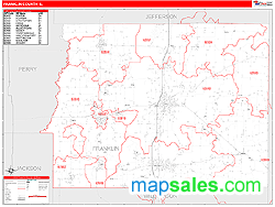 Franklin County, IL Zip Code Wall Map