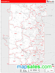 Kane County, IL Zip Code Wall Map