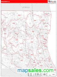 Lake County, IL Zip Code Wall Map