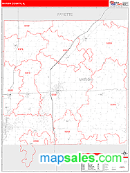 Marion County, IL Zip Code Wall Map