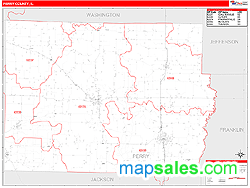 Perry County, IL Zip Code Wall Map