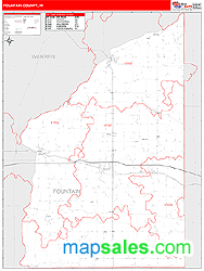 Fountain County, IN Wall Map