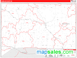 Franklin County, IN Zip Code Wall Map