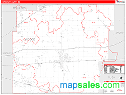 Hancock County, IN Zip Code Wall Map