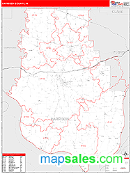 Harrison County, IN Zip Code Wall Map