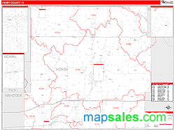 Henry County, IN Zip Code Wall Map