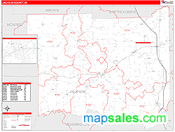 Jackson County, IN Zip Code Wall Map