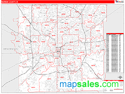 Marion County, IN Zip Code Wall Map