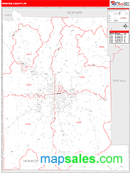 Monroe County, IN Zip Code Wall Map