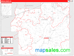 Morgan County, IN Zip Code Wall Map