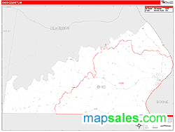 Ohio County, IN Zip Code Wall Map