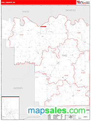 Pike County, IN Zip Code Wall Map