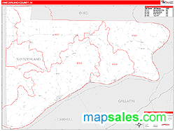 Switzerland County, IN Wall Map