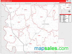 Harrison County, IA Zip Code Wall Map