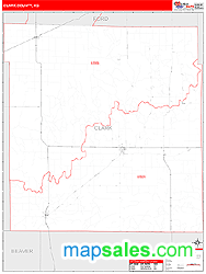 Clark County, KS Zip Code Wall Map