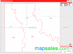 Comanche County, KS Zip Code Wall Map