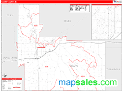 Geary County, KS Zip Code Wall Map