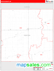 Norton County, KS Zip Code Wall Map