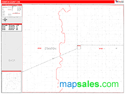 Stanton County, KS Zip Code Wall Map