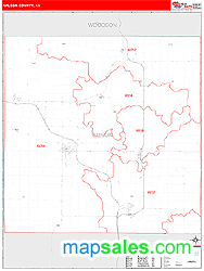 Wilson County, KS Zip Code Wall Map