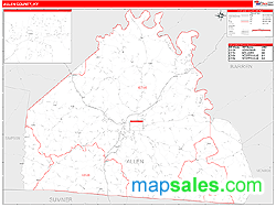 Allen County, KY Zip Code Wall Map