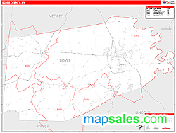 Boyle County, KY Wall Map