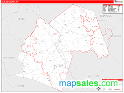 Butler County, KY Wall Map