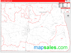 Calloway County, KY Zip Code Wall Map