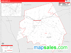 Clark County, KY Zip Code Wall Map