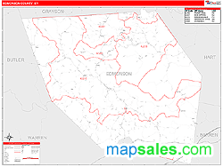 Edmonson County, KY Wall Map