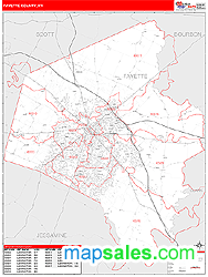 Fayette County, KY Zip Code Wall Map