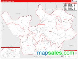 Henderson County, KY Zip Code Wall Map