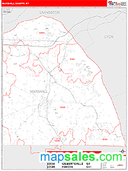 Marshall County, KY Zip Code Wall Map