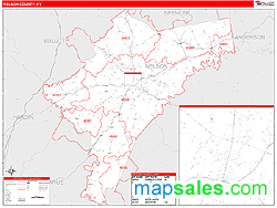 Nelson County, KY Wall Map