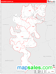 Concordia County, LA Wall Map