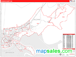 Orleans County, LA Wall Map