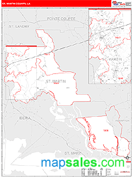 St. Martin County, LA Zip Code Wall Map